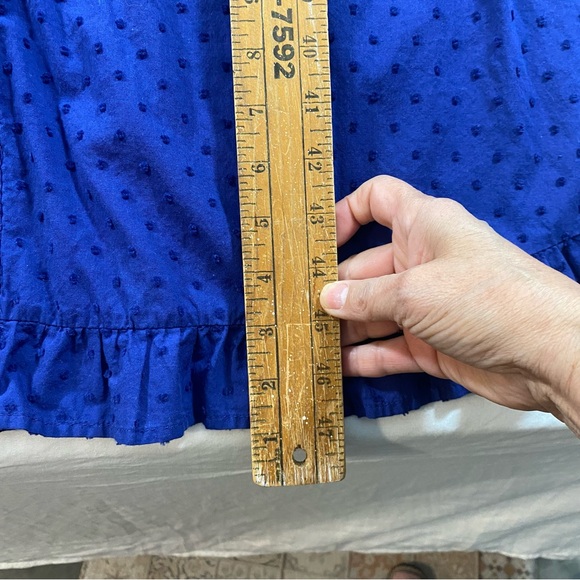 Adonna Blue Sleep Gown Textured Sleepwear long sleeve Button Down - Picture 6 of 12